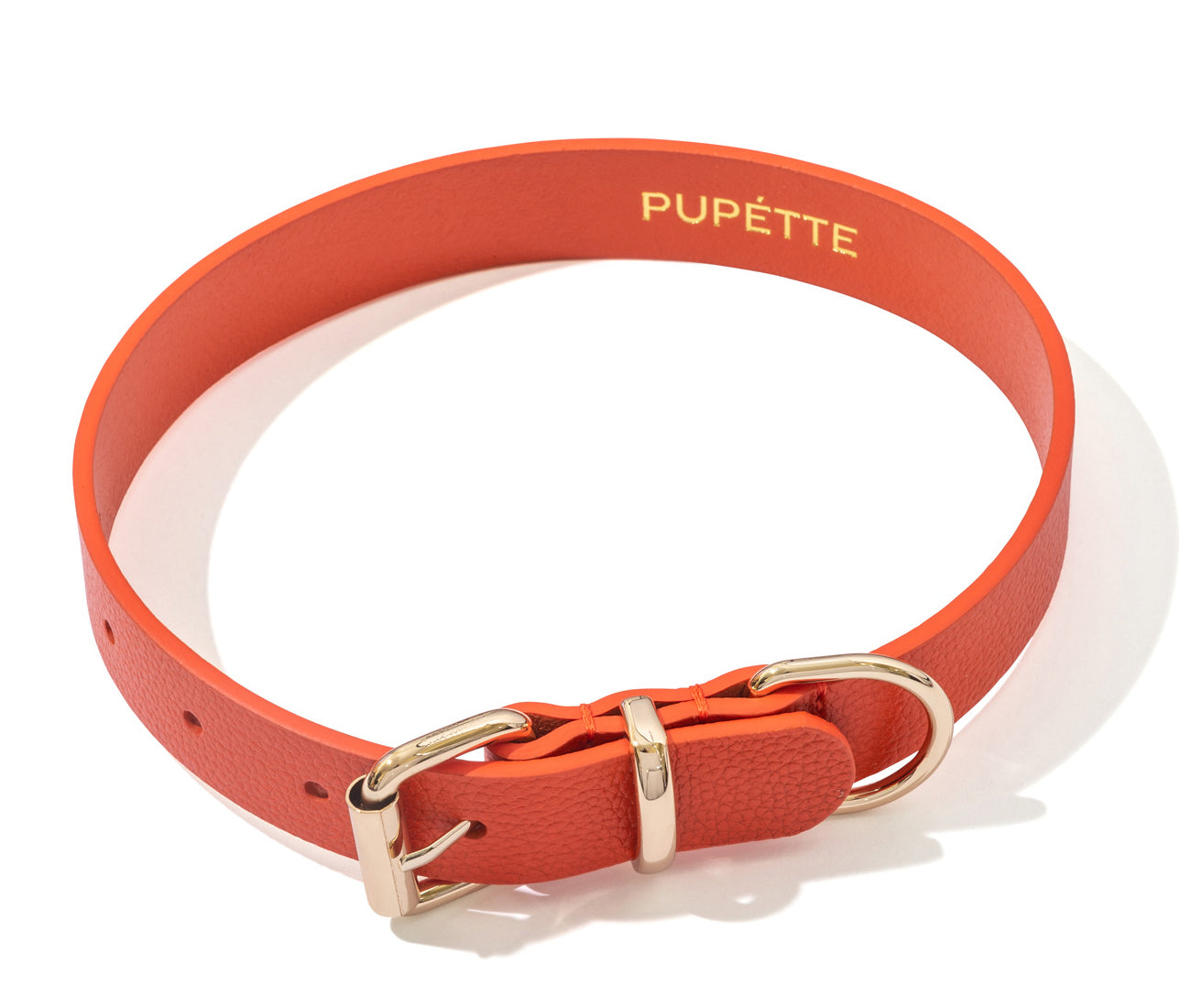 Luxe Leather Dog Collar - Orange