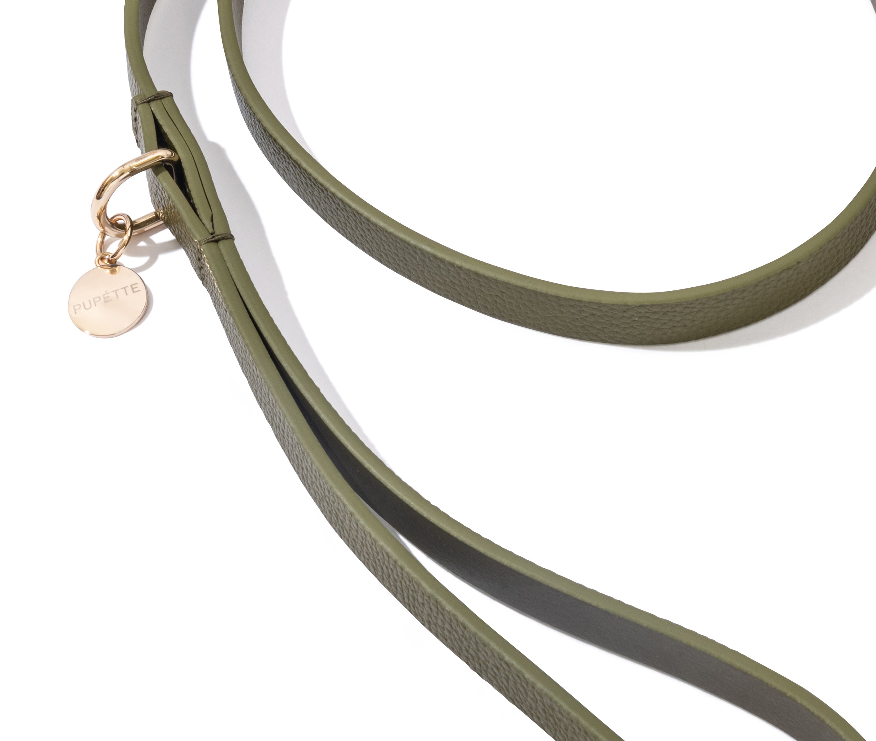 Luxe Leather Dog Lead - Olive