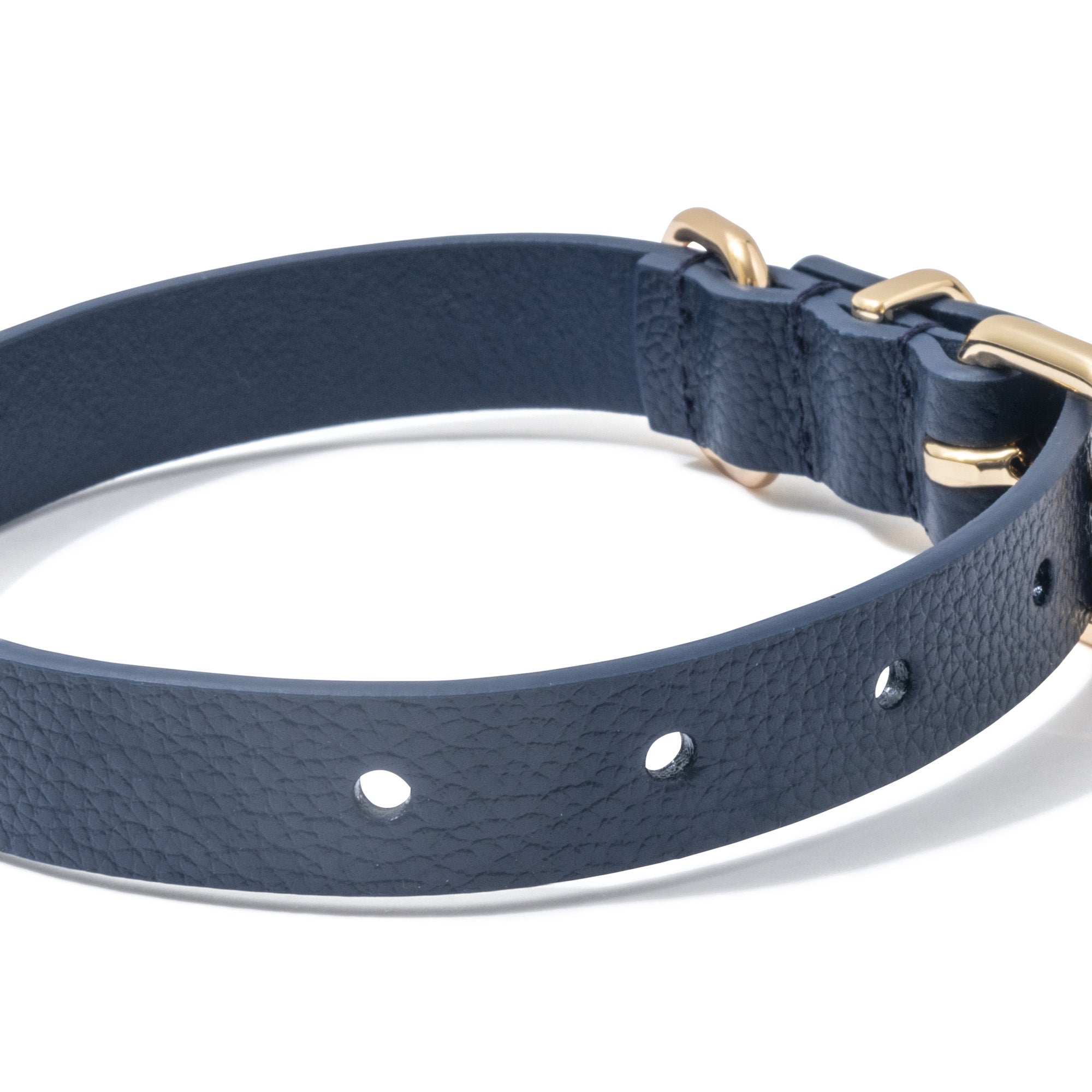Luxe Leather Dog Collar - Navy