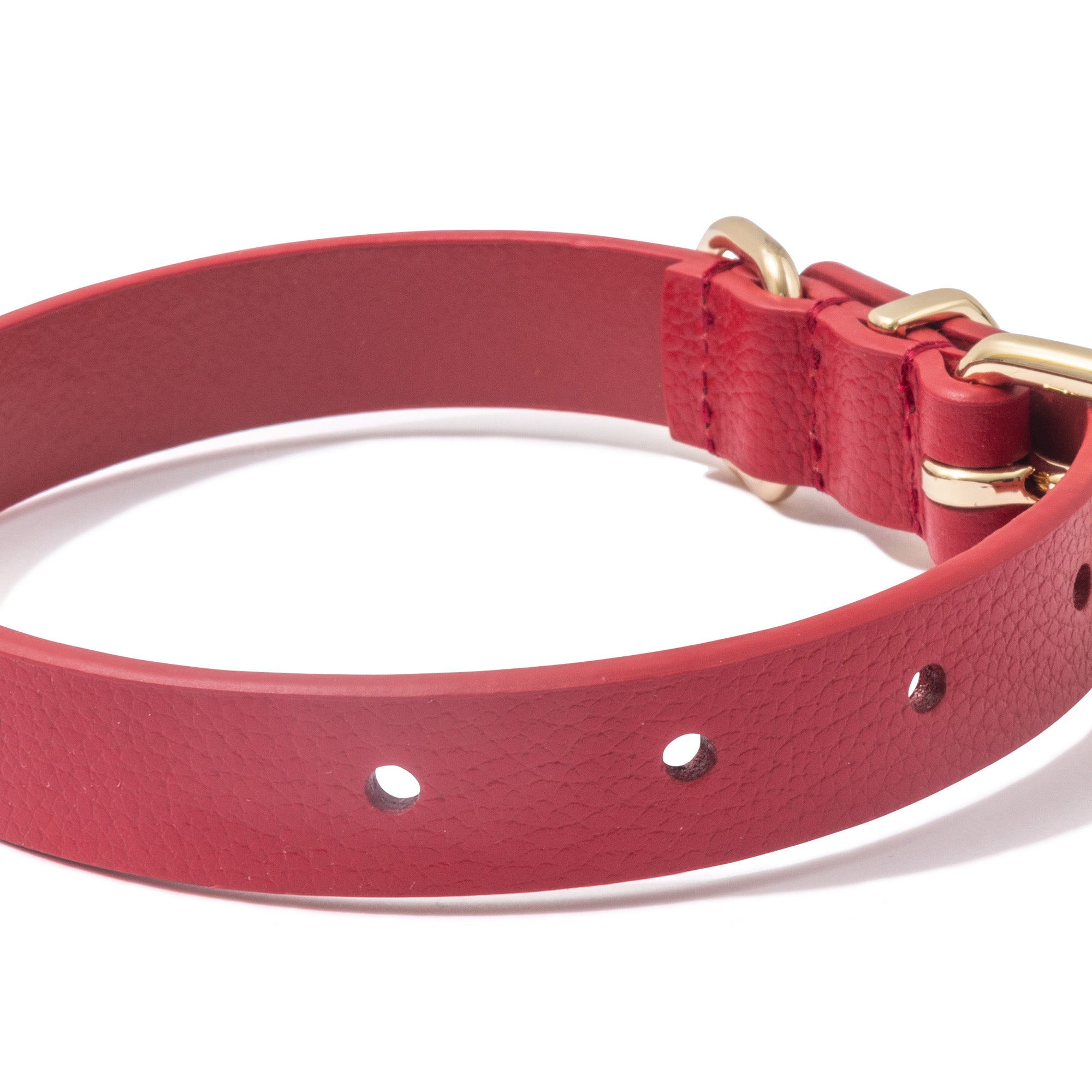Luxe Leather Dog Collar - Red