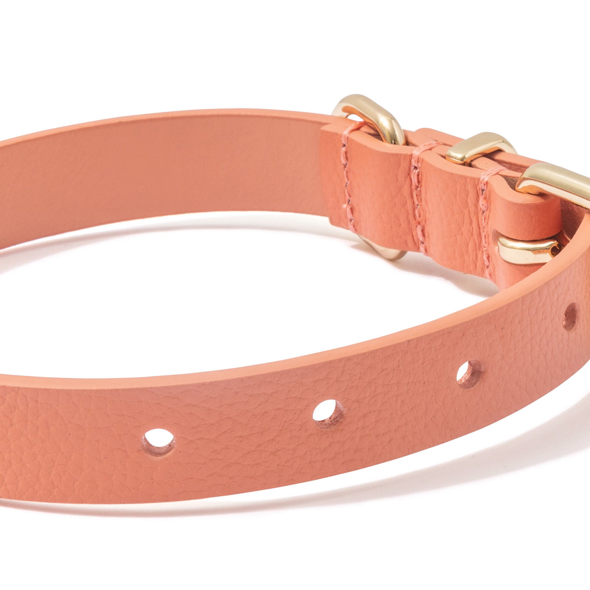Luxe Leather Dog Collar - Peach