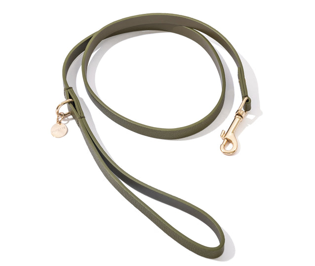 Luxe Leather Dog Lead - Olive