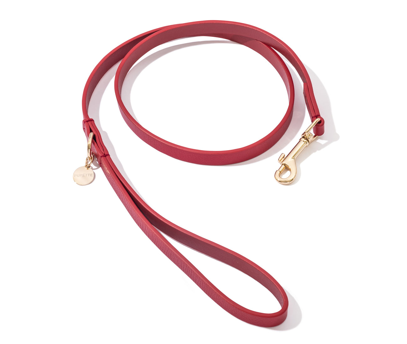 Luxe Leather Dog Lead - Red