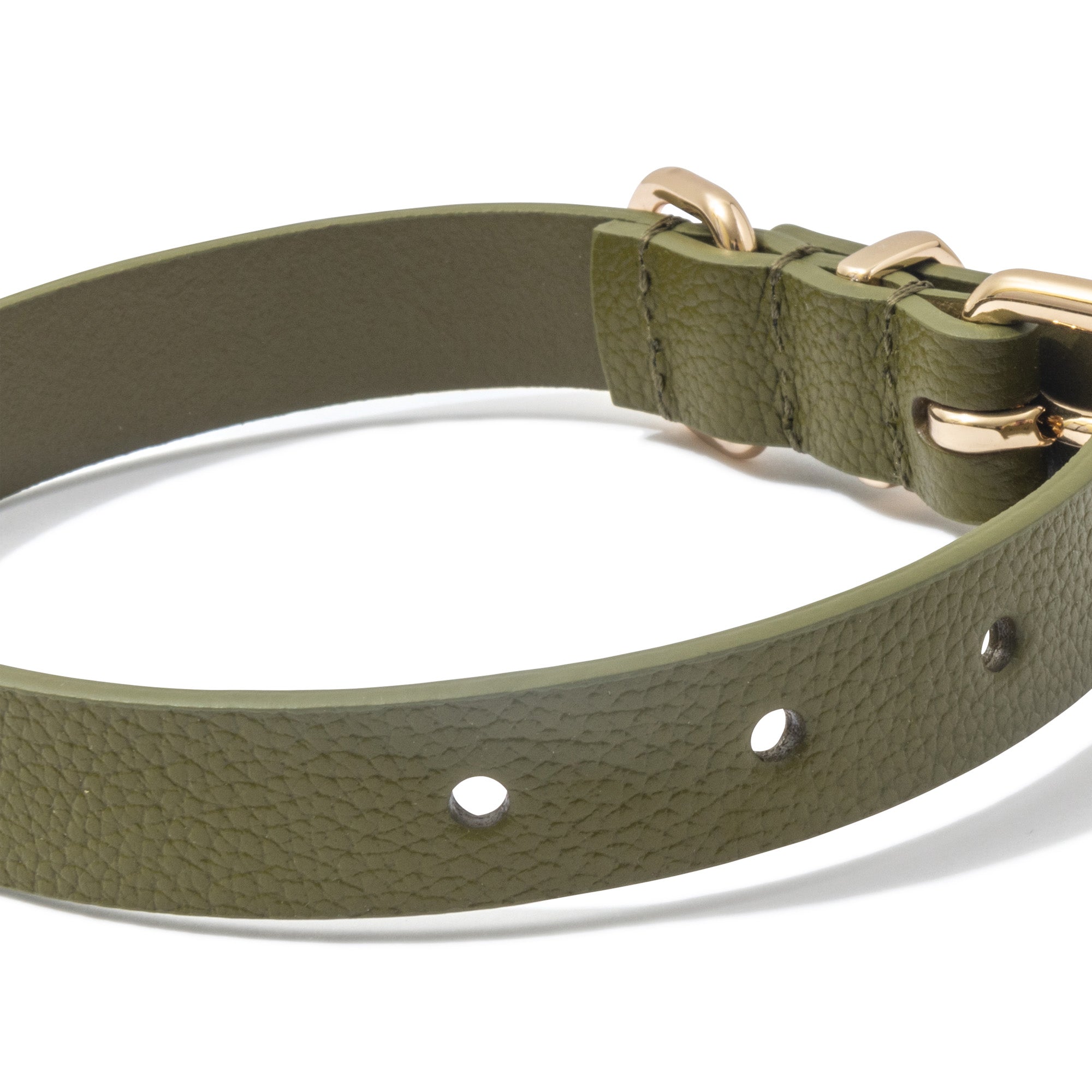 Luxe Leather Dog Collar - Olive