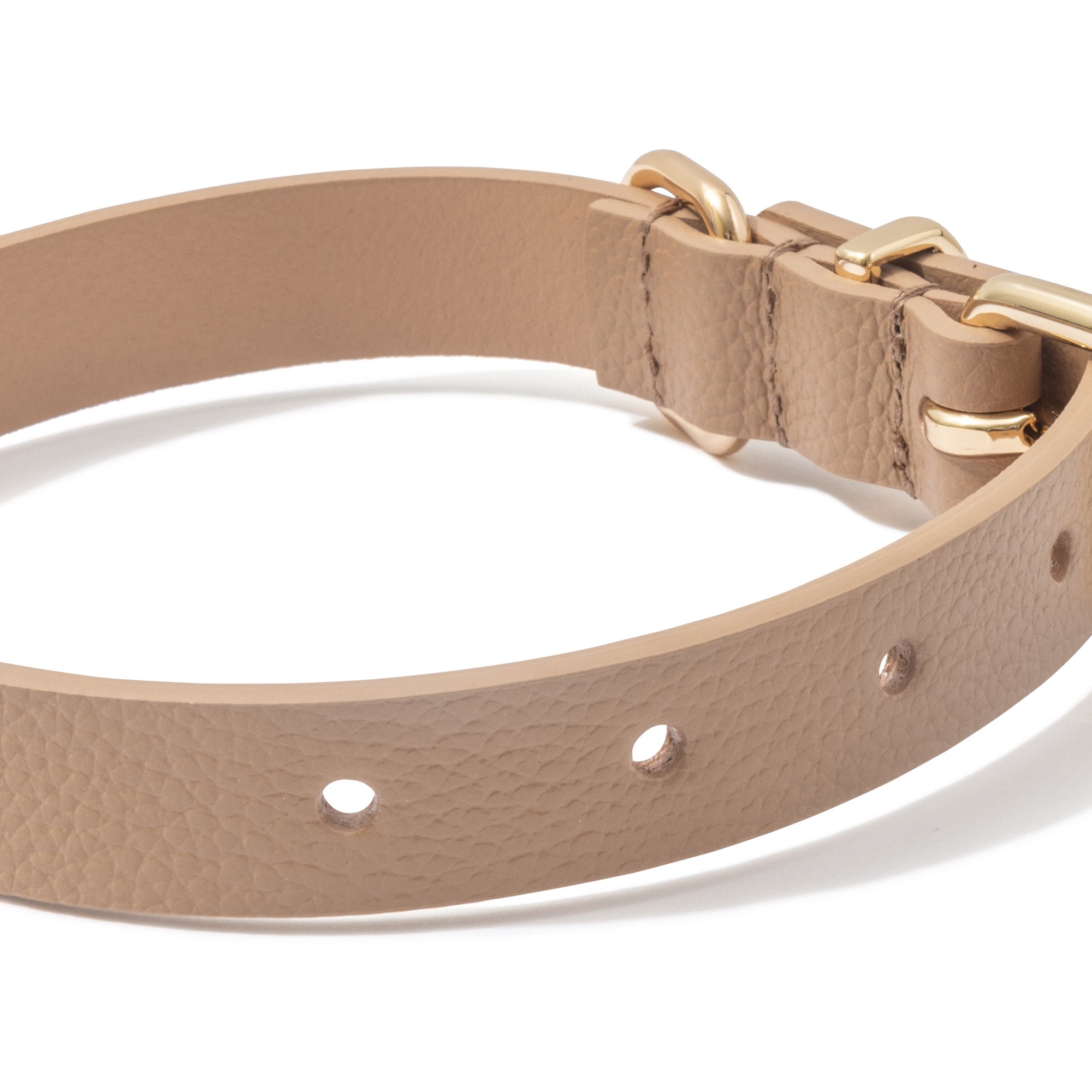 Luxe Leather Dog Collar - Beige