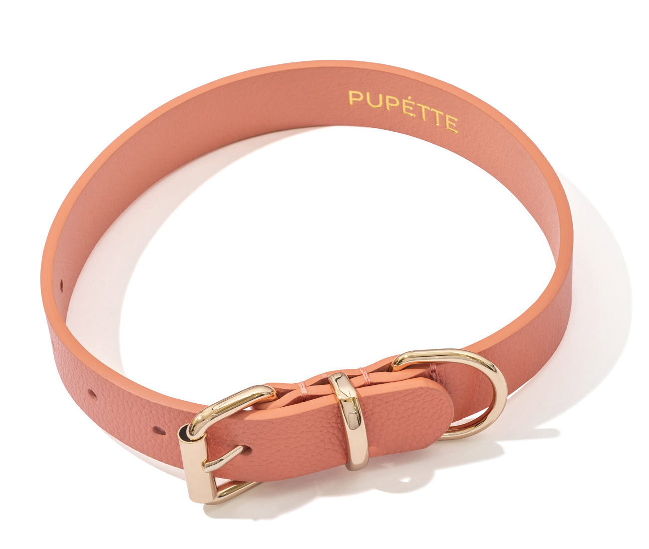 Luxe Leather Dog Collar - Peach