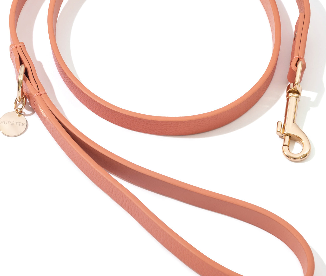 Luxe Leather Dog Lead - Peach