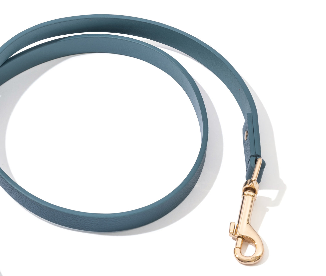 Luxe Leather Dog Lead - Steel Blue